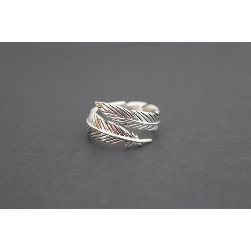 Sterling Silver Adjustable Feather Ring, Sterling… - image 4